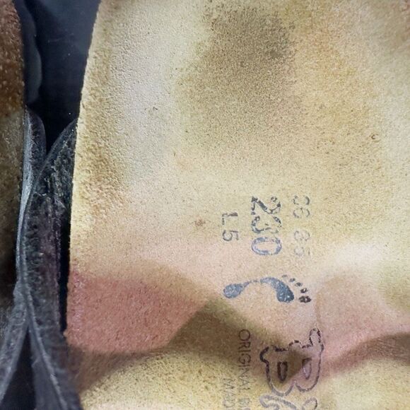 BIRKENSTOCK Florida Shoes Leather Birko-Flor Suede Black Patent Leather Sandals - Picture 3 of 4